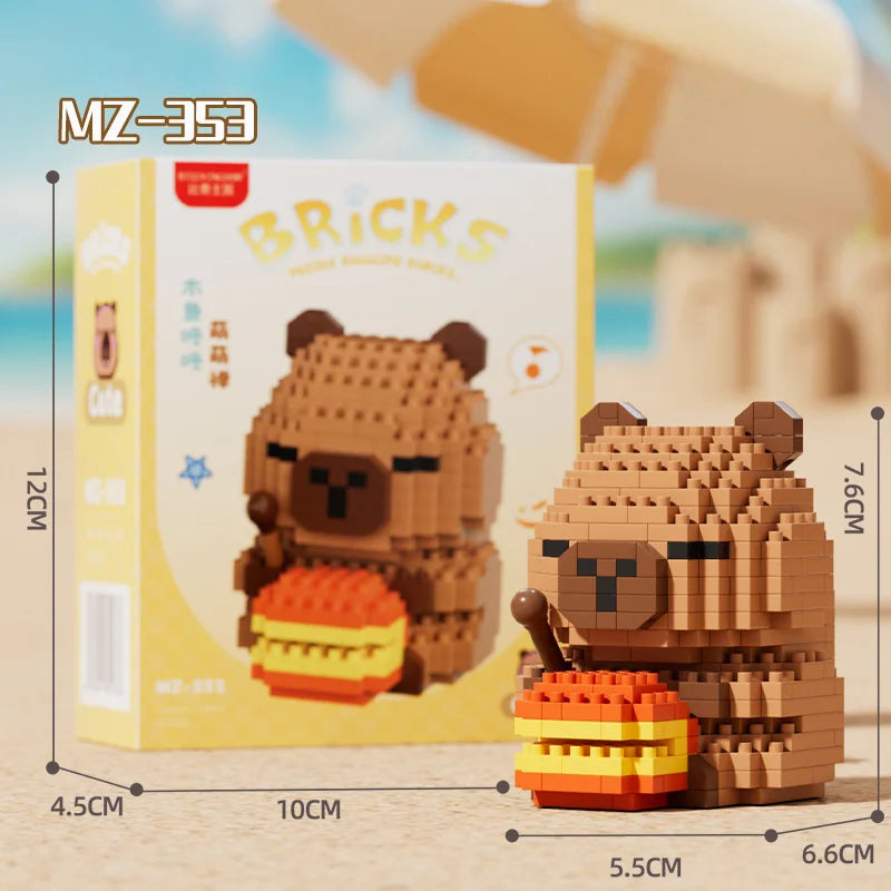 EZ Cute doll Kapi Capybara Bala creative building blocks Capybara ornaments children's educational toys