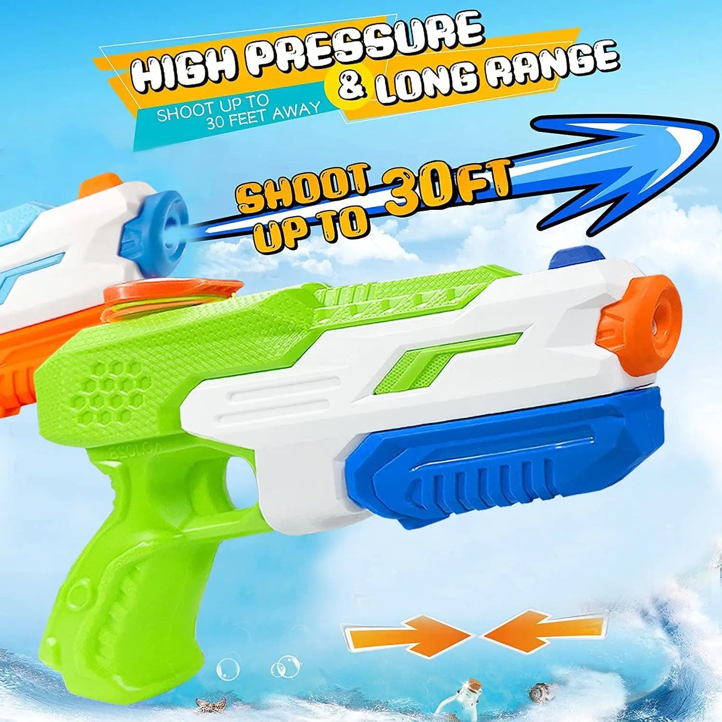 EZ Water Guns Summer Soaker Squirt Guns 600CC for kids Boys Girls Adults Outdoor Toy for Swimming Pool Yard Lawn Beach