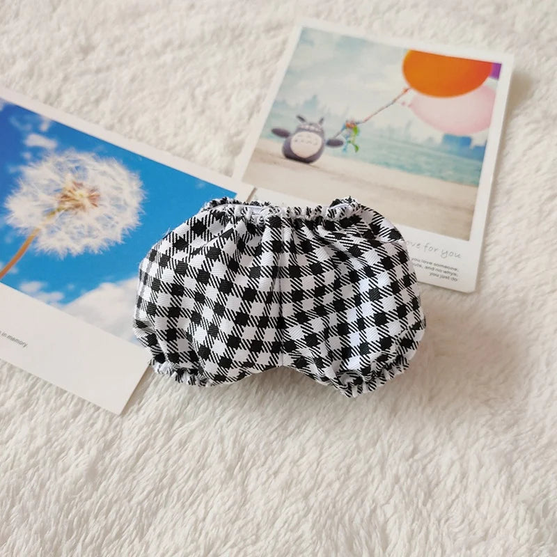 EZ Cute Mini Plush Doll's Clothes Bloomers For 17cm Labubu Idol Dolls Trousers Mini Shorts Clothing DIY Kid Gift Dolls Accessories