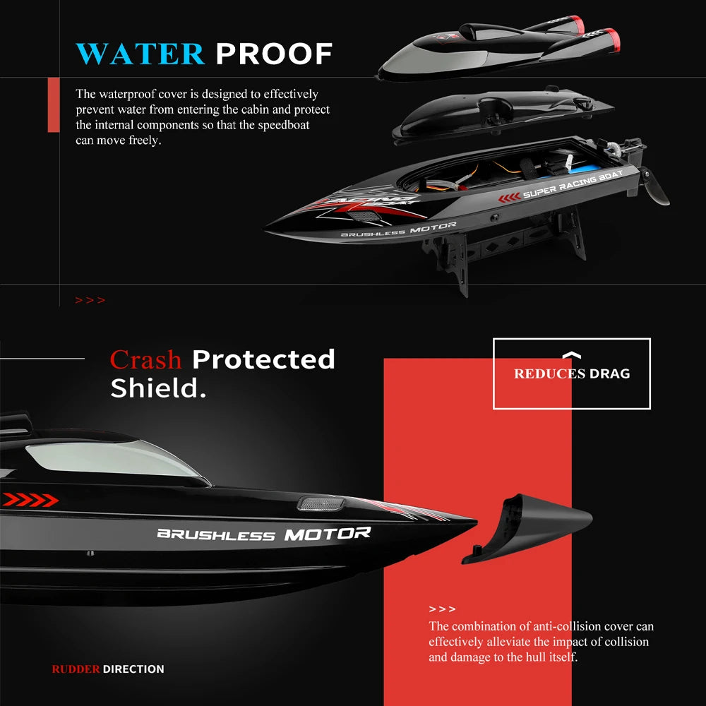 EZ WLtoys WL916 WL912-A RC Boat 2.4Ghz 55KM/H 35KM/H High Speed Racing Watercraft Remote Control Speedboat Toys For Children