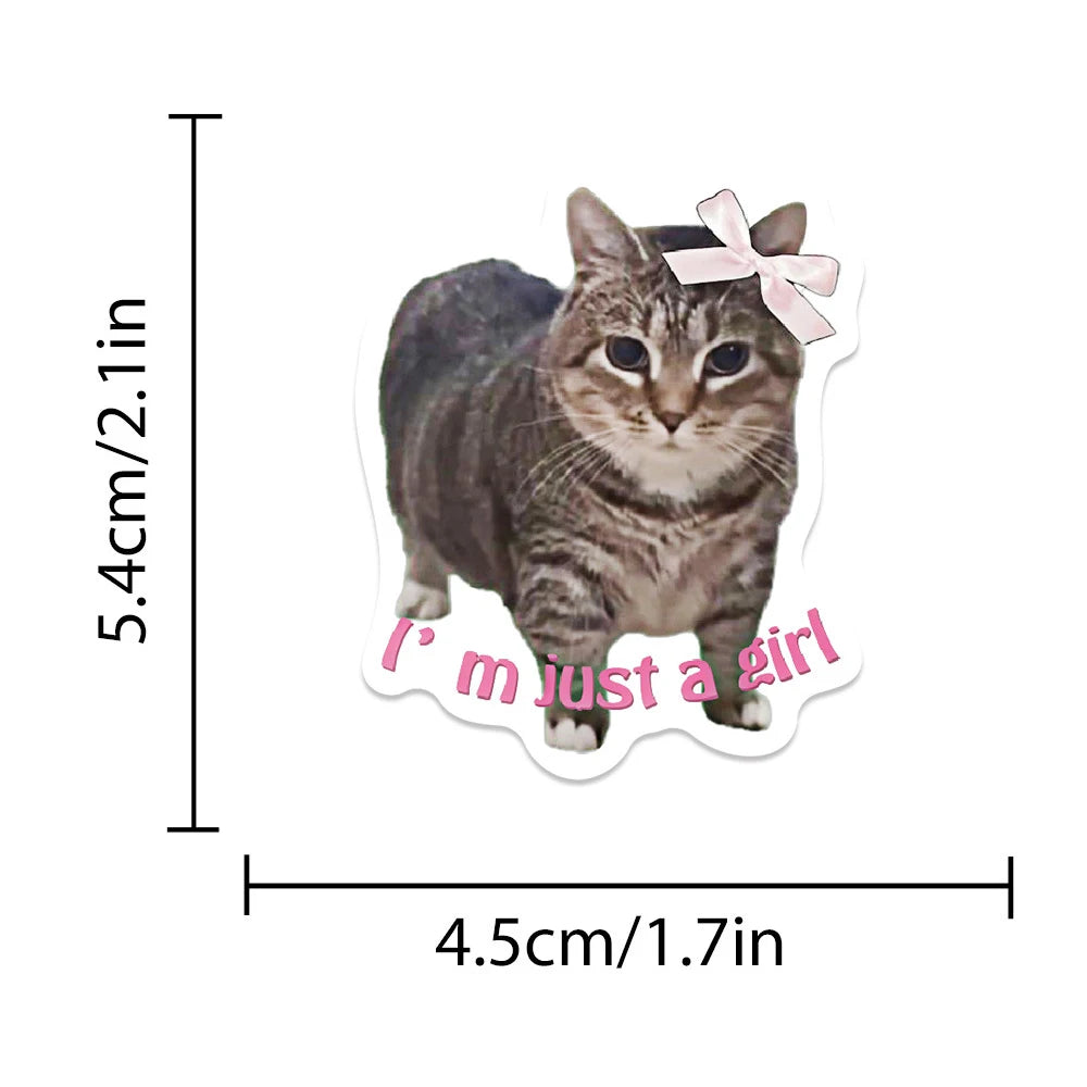 EZ 10/30/50pcs Creative Network Popular Funny Cat Meme Graffiti Stickers DIY Laptop Phone Case Cartoon Decoration Sticker Kids Toys