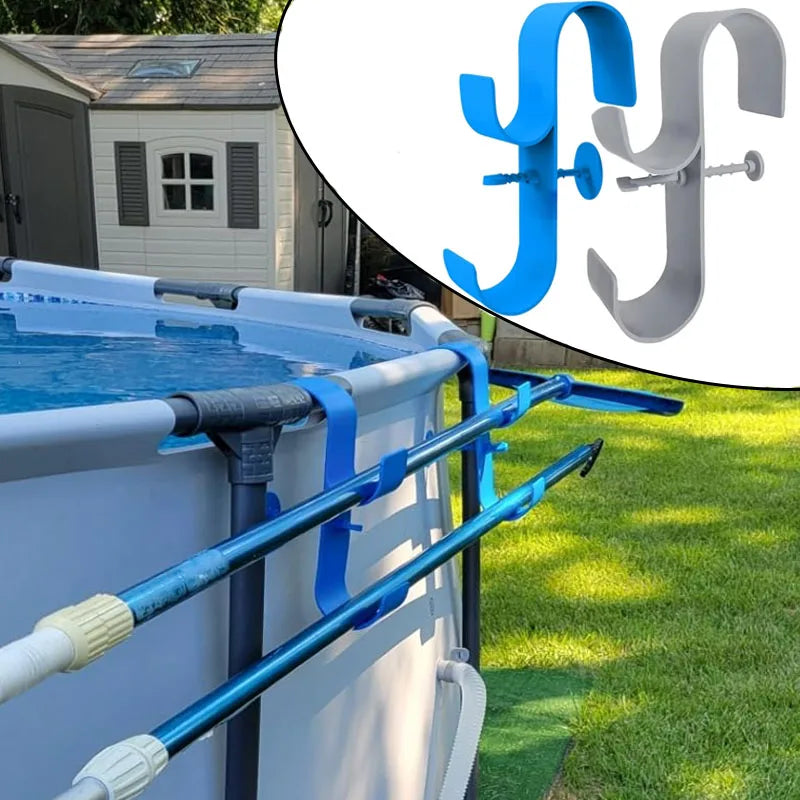 EZ Poolside Pool Leaf Skimmer Net Holder  Above Ground Pool Pole Hange Adjustable Telescopic Swimming Pole Hooks  Accessories