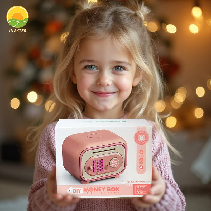 EZ Electronic Piggy Bank for Children Password Saving Box Safe Cash Money With Fingerprint Sound Bank Mini ATM Kids 3 Year Gifts