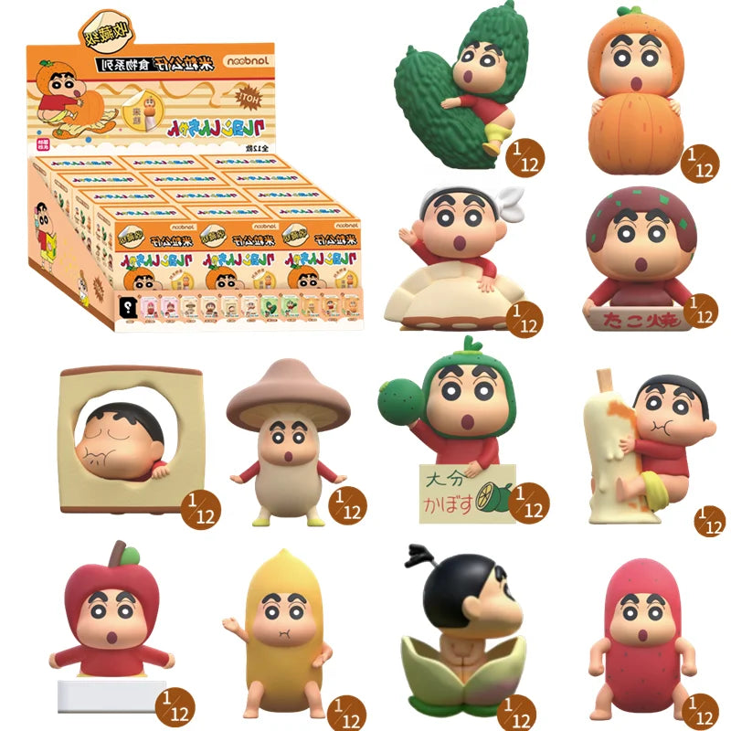 EZ Crayon Shin-Chan Anime Figures Creative Peripheral Dinosaur Diary Baby Rice Grains Doll Model Blind Boxs Toys Children's Gifts