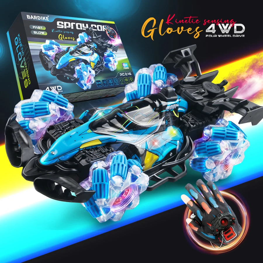 EZ Colorful lights spray stunt racing 4WD shift 2.4G wireless gesture induction racing race remote control toy car