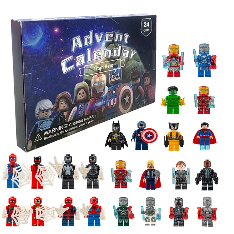 EZ Disney Marvel Advent Calendar Box Figure Anime Action Figure Model Building Blocks Christmas Advent Calendar Countdown Kids Toys