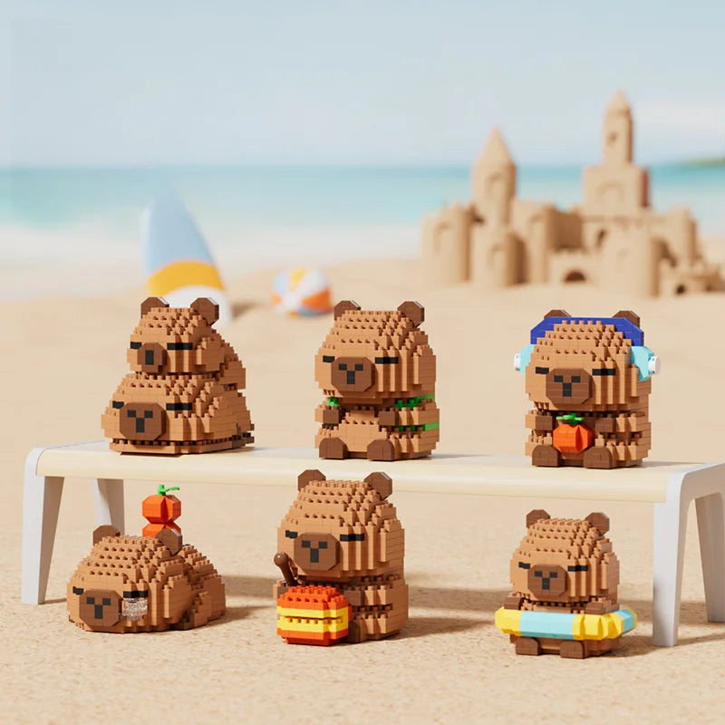 EZ Cute doll Kapi Capybara Bala creative building blocks Capybara ornaments children's educational toys
