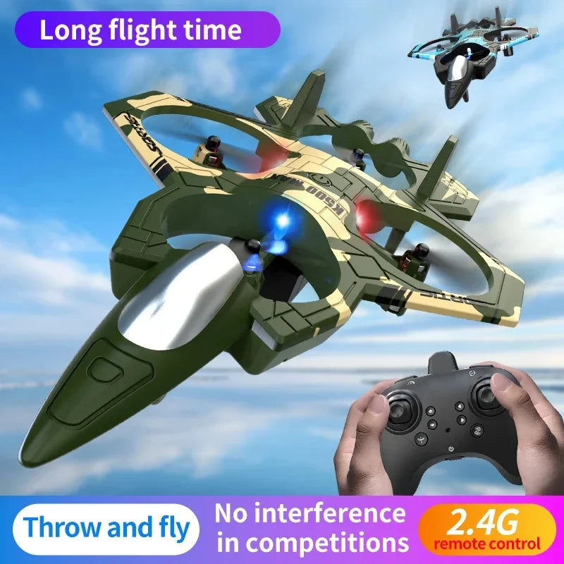 EZ K500 MAX RC Plane Fighter 2.4G Remote Control Stunt Glider 360 ° Rolling Flight Flying EPP Foam Airplane with LED Toys for Kids
