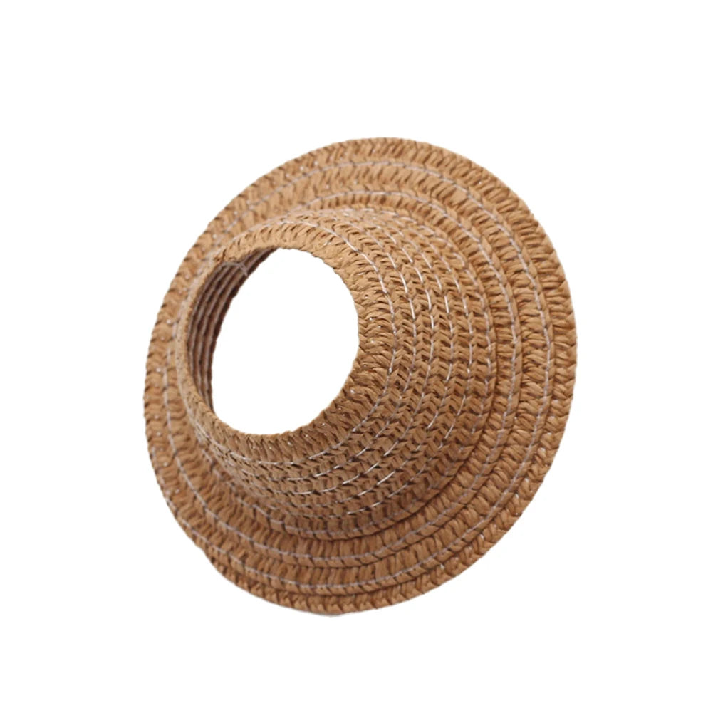 EZ For Sitting Party Labubu Hat Open Top Straw Hat Woven Hat  Labubu party clothing accessories countryside style Labubu outfit