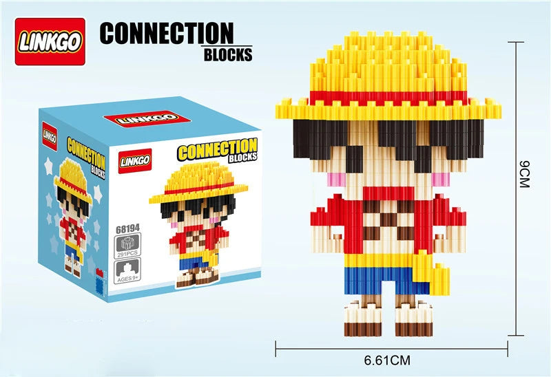 EZ One Piece Connection Building Blocks Luffy Chopper Nami Sanji Zoro Usopp Ace Franky Brook Robi Diamond Brick Figure Toy For Kids