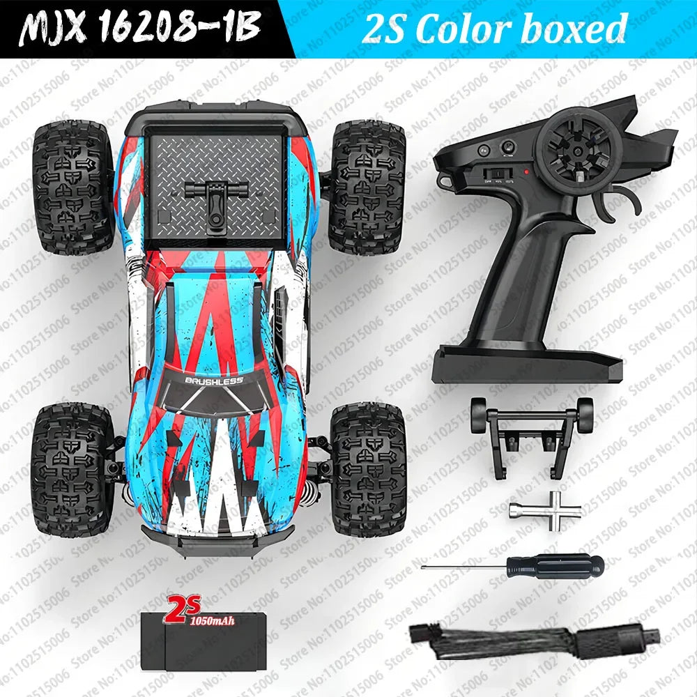 EZ New MJX Hyper Go 16208 3S 1/16 Brushless RC Car Hobby 2.4g Remote Control Pickup Truck Model 4wd High-speed Off-road Boy Gift