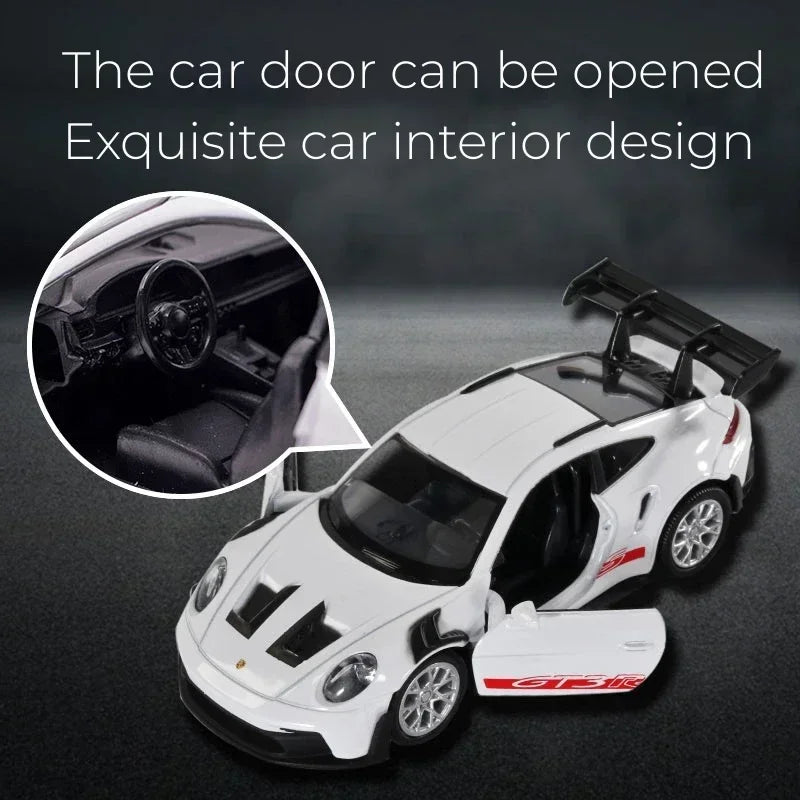 EZ 1:36 Porsche 911 GT3 RS Alloy Mini Car Model Racing Diecasts Metal Toy Sports Simulation Collection Pull Back Childrens Gifts