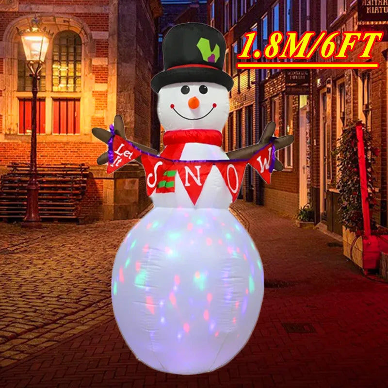 EZ Backpack Santa Claus Christmas Decoration Inflatable Toys With LED Light 1.8M Inflatable Model Holiday Gift Indoor Outdoor Decor