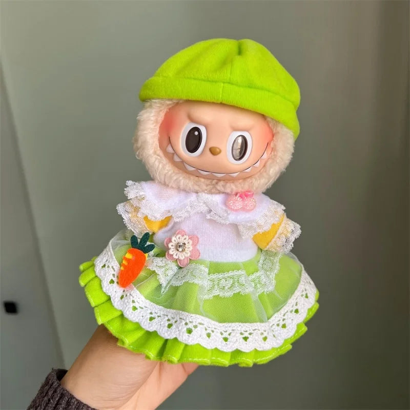 EZ Mini Plush Doll Clothes Outfit Accessories for 17cm Labubu V1 V2 and Multiple Series - The Perfect Attire for Your Doll