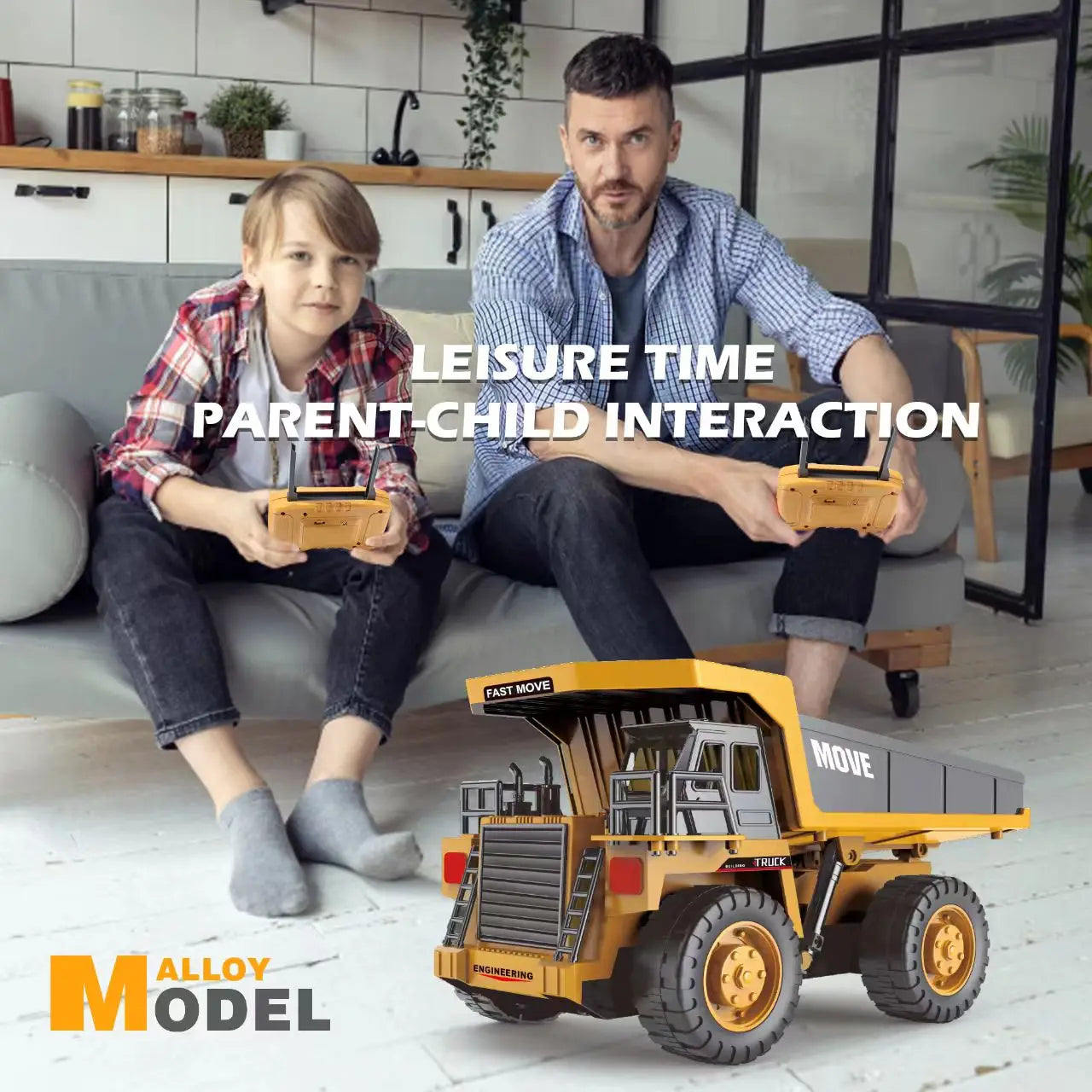 EZ ZWN 1/16 1/20 Remote Control Excavator Dump Truck RC Model Car Toy Professional Alloy Simulation Construction Vehicle for Kids