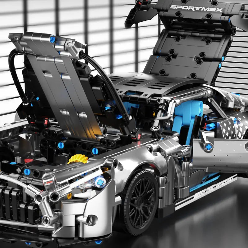 EZ 1466 PCS Racing Car Building Blocks Set, 1:14 Scale Sports Vehicle Model Kit for Adults, Toys for Boys Birthday Gifts