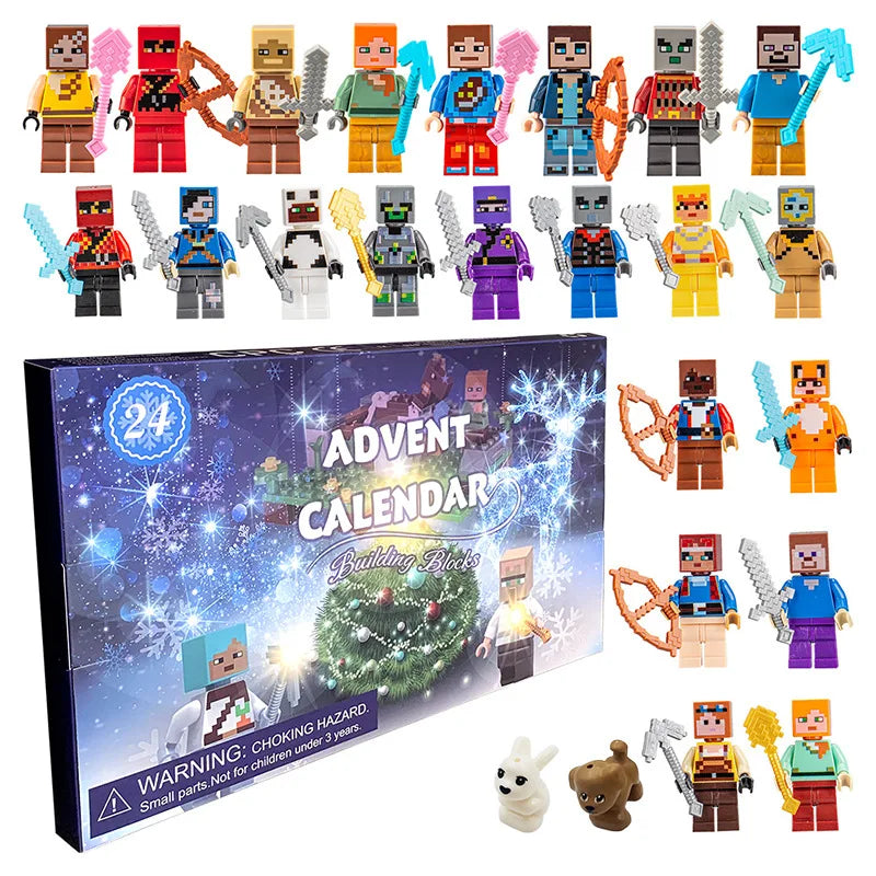 EZ Disney Marvel Advent Calendar Box Figure Anime Action Figure Model Building Blocks Christmas Advent Calendar Countdown Kids Toys