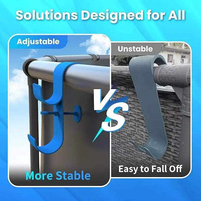 EZ Poolside Pool Leaf Skimmer Net Holder  Above Ground Pool Pole Hange Adjustable Telescopic Swimming Pole Hooks  Accessories