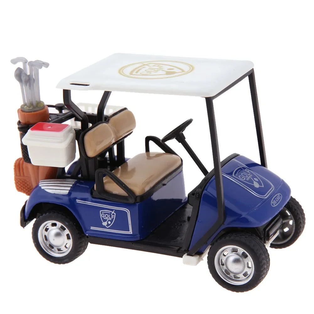EZ 1/36 Golf Model Car Mini Pullback Action Golf Cart Model Kids Toy Easy Operation with Light Music Safe for Children Holiday Gift