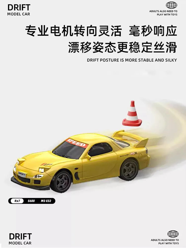 EZ Drift1/43 Mini Rc Car 2.4gq Fully Proportional 3-Speed Variable Speed Jdm Drift Remote Control Car Desktop Boychildren'Stoy Gift
