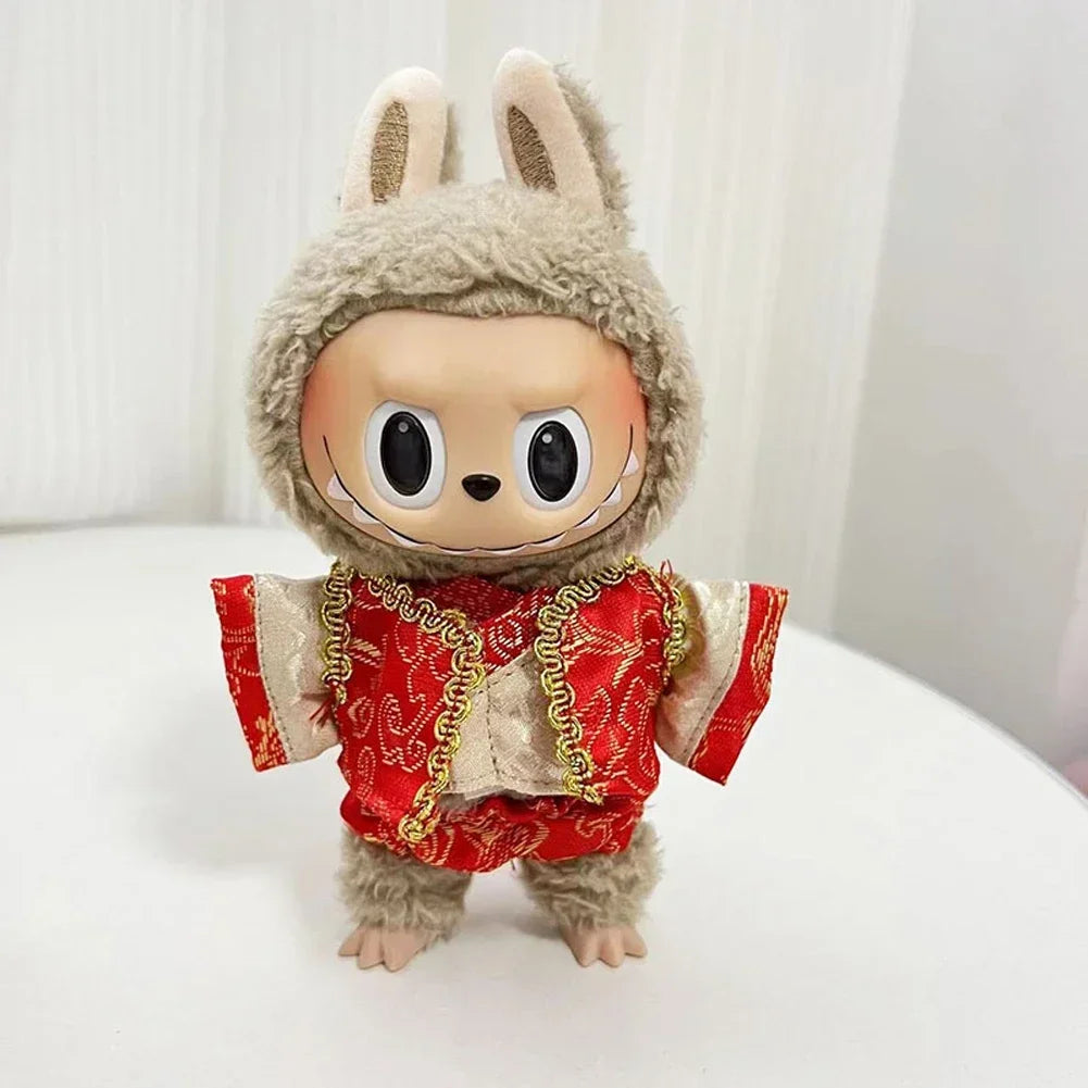 EZ For Labubu 1st 2nd generation outfit clothes New Year's and Spring Festival antique Hanfu vinyl pendant for Labubu clothes