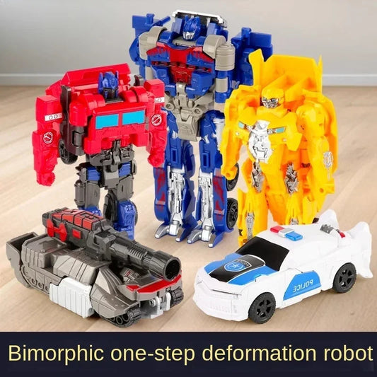 EZ Transformation Car Toy One Step Deformation Robot Action Figure Model Kid Puzzle Toy Anime Robot Model Deformation Car