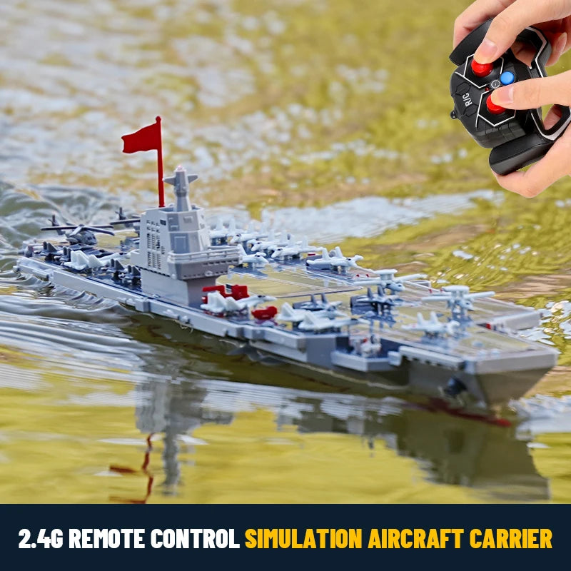 EZ JJRC S19 RC Aircraft 2.4G Remote Control Battleship Boat RC Boat Auto Water Sensor Carrier Boat Toys Gift for Kids Boys