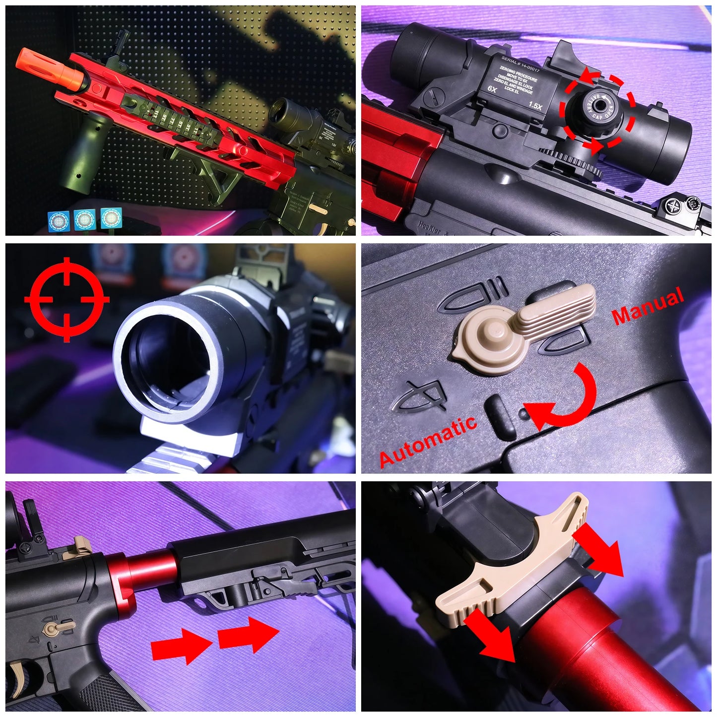 EZ M416 Electric Gel Ball Blaster Toy Gun， Manual/Automatic Mode  , Rechargeable - Suitable for Summer Outdoor Shooting Games