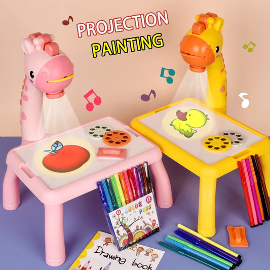 EZ Children's Projection Drawing Board Multi-functional Drawing Table Projector Graffiti Puzzle Toy
