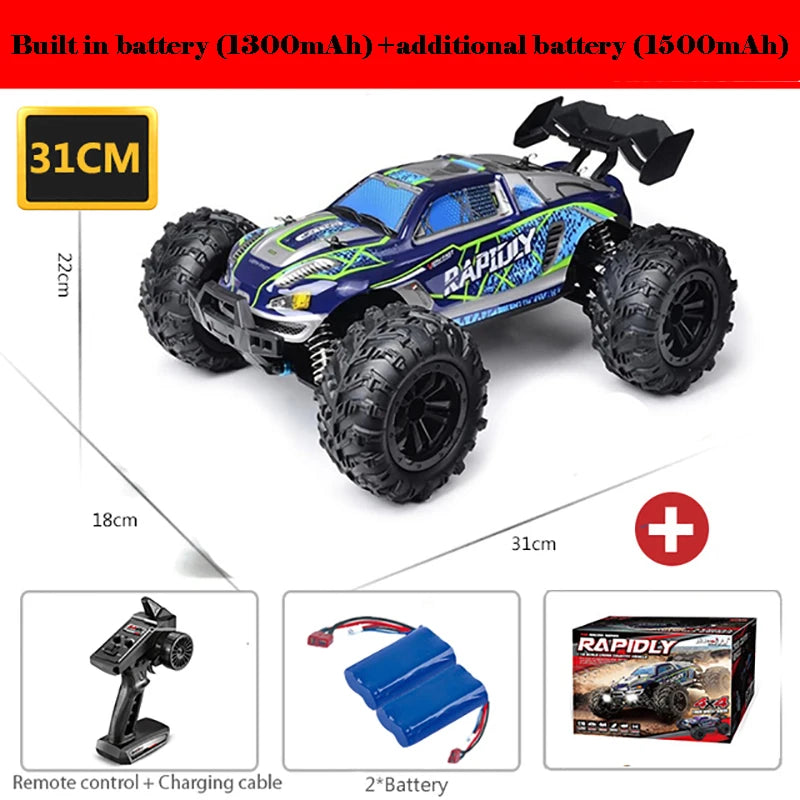 EZ 50 or 80KM/H Rc Cars 1/16 Off Drift Road 4WD with LED 2.4G Waterproof Remote Control Monster Truck for Adults and Kids Toy Gift