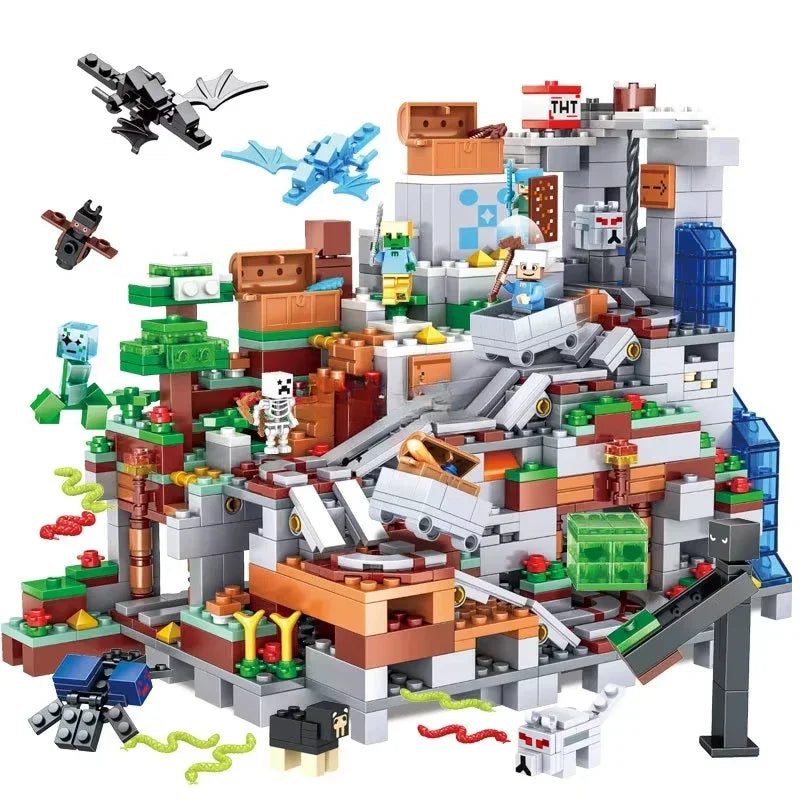 EZ TreeHouse Village Farm Cave Mine Alex Zombie Action Figures Building Blocks Toys Gift for Children