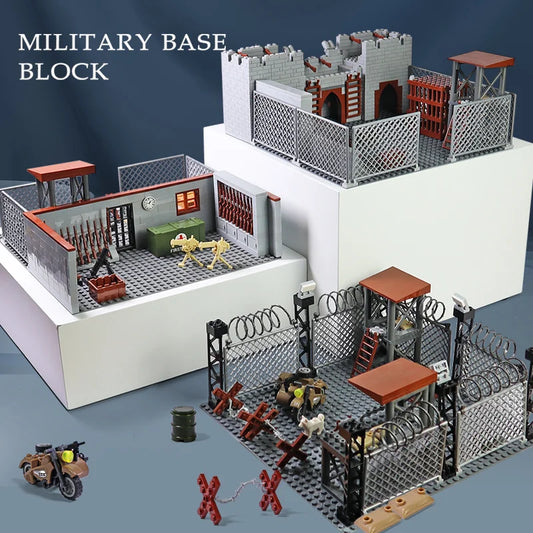 EZ MOC Military Base Building Blocks Weapons House Blocks Toys for Boys Compatible Classic Army Guns Accessories Bricks Kids Toys