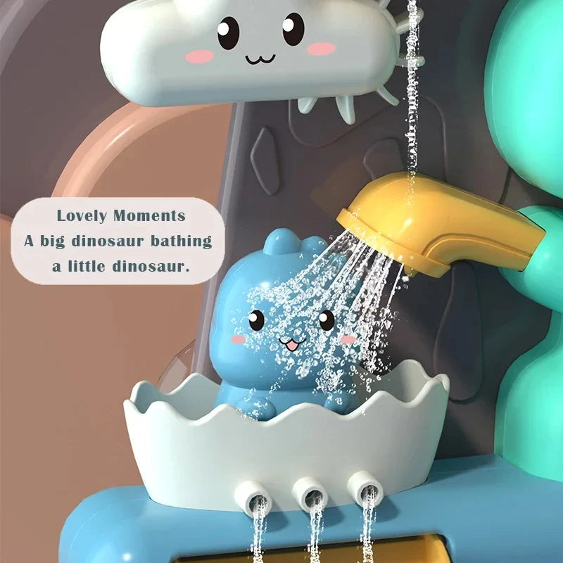 EZ Children's Take A Shower Paddle Toys Cartoon Animals Dinosaurs Spin Water Spray Waterwheel Bath Toy Kids Delight Shower Toy Gift