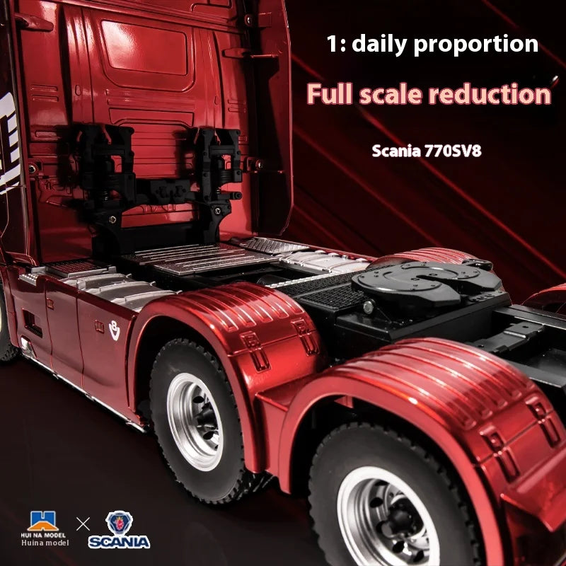 EZ Huina 1501 2025 New Scania Remote Control Heavy Truck Trailer Model Traction Car Advanced High end Toy Children Adult