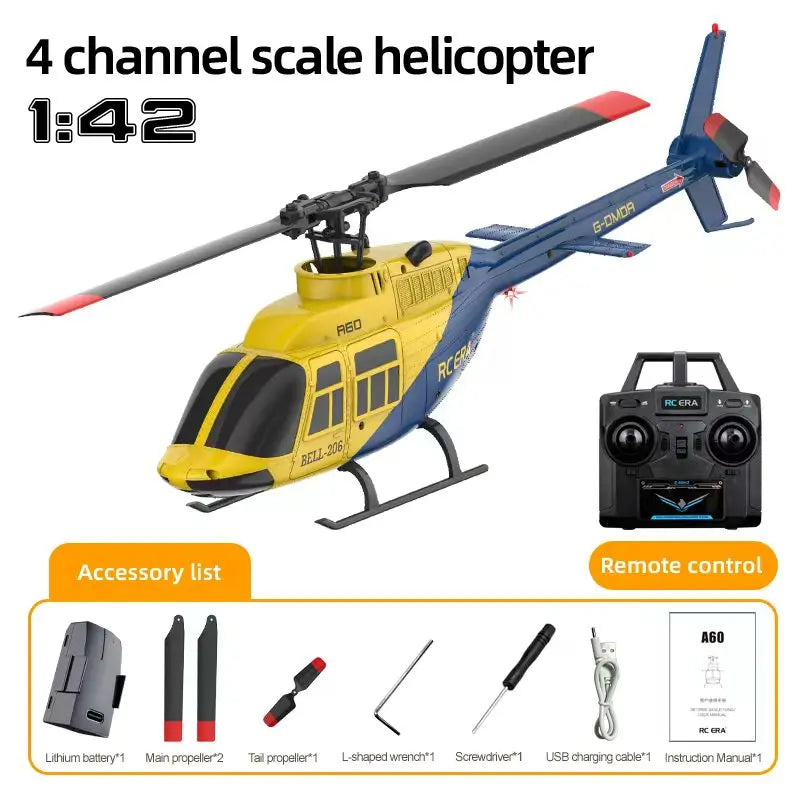 EZ A60 Rc Plane Helicopte 2.4G 1:42 4WD RC Helicopter Model Helicopter 6 Axis Gyro One Key Takeoff/Landing RC Helicopter Toy