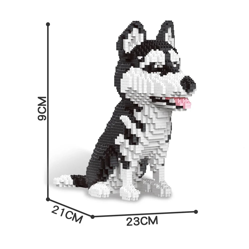 EZ Knew Built Four styles of expressive micro particle mini cat building blocks, orange and cow models, favored by pet enthusiasts