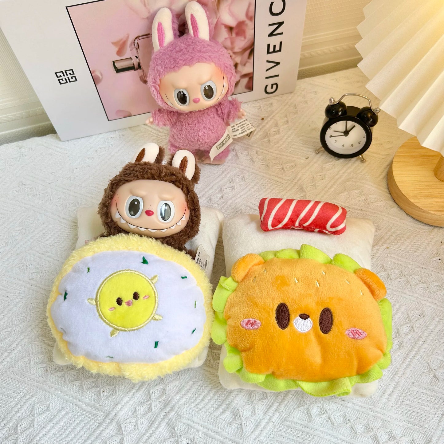 EZ Ropa Labubu For 15/17cm Labubu Doll Quilt and Pajama Set Three-piece Set Cosy Baby Bed Home Warmth Toy Girl Gift