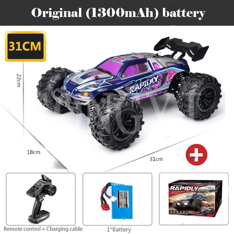 EZ 50 or 80KM/H Rc Cars 1/16 Off Drift Road 4WD with LED 2.4G Waterproof Remote Control Monster Truck for Adults and Kids Toy Gift