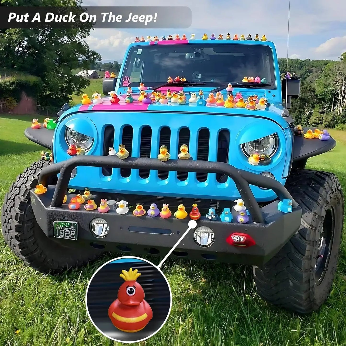 EZ 10-100PCSRubber Duck for Jeep Bath Toy Assortment Bulk Floater Duck for Kids Baby Shower Accessories Party Favors, Birthday