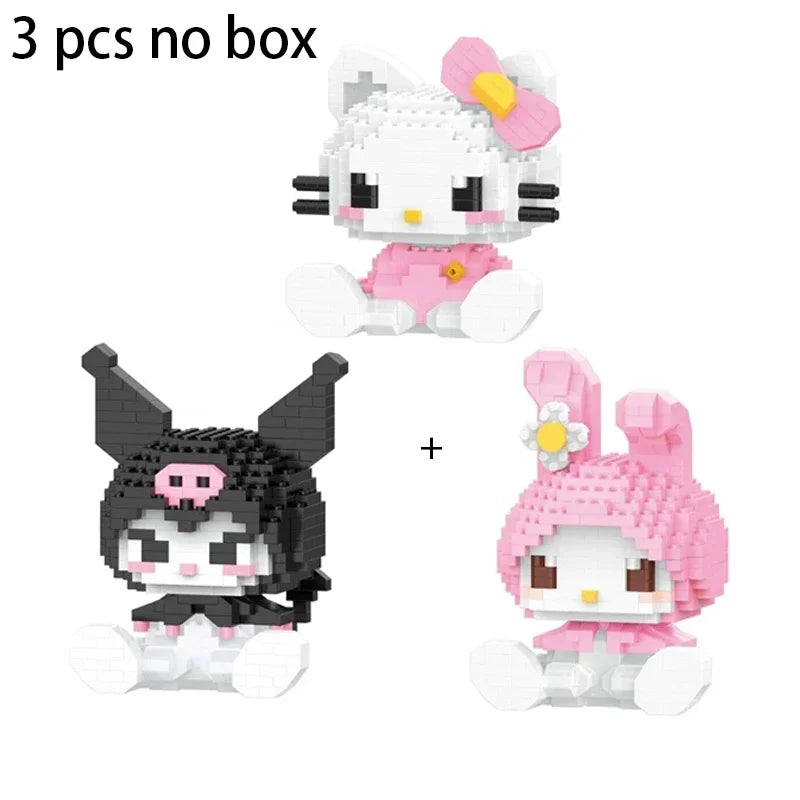 EZ KEEPPLEY Sanrio Anime Hello Kitty My Melody Cinnamoroll Pompompurin Kuromi Building Blocks Girl Kid Holiday Christmas Gift