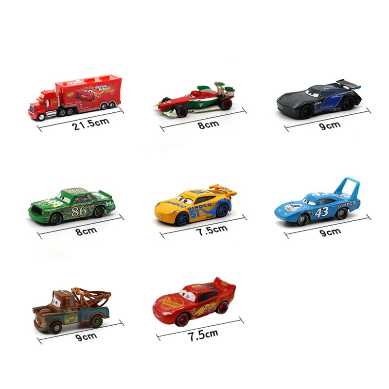 EZ Disney Pixar Cars 3 Metal Diecast lightning McQueen Mater Champion Car Model Toy Gift Set Jackson Uncle Truck Boy Birthday Toys