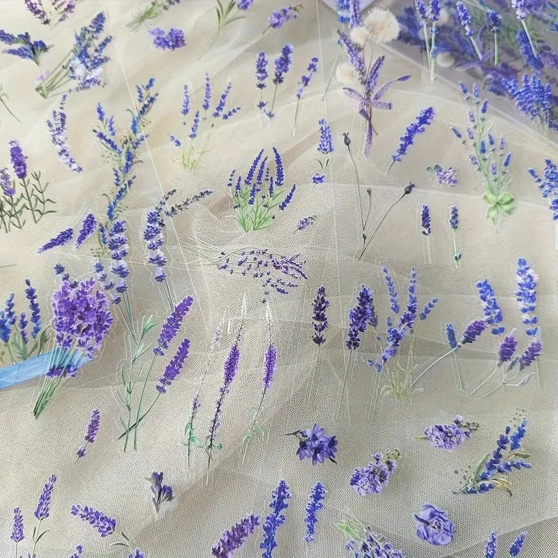 EZ JIANQI 6pcs/pack Transparent PET Stickers Scrapbooking Materials DIY Junk Journal Collage Floral Leaves Plants Decor Stickers