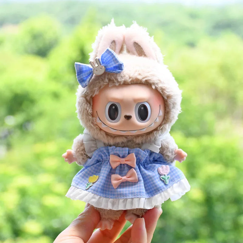 EZ 17cm Kawaii Mini Plush Doll'S Clothes Outfit Accessories For Korea Kpop Exo Labubu Idol Dolls Skirt Hood Clothing DIY Kids Gift