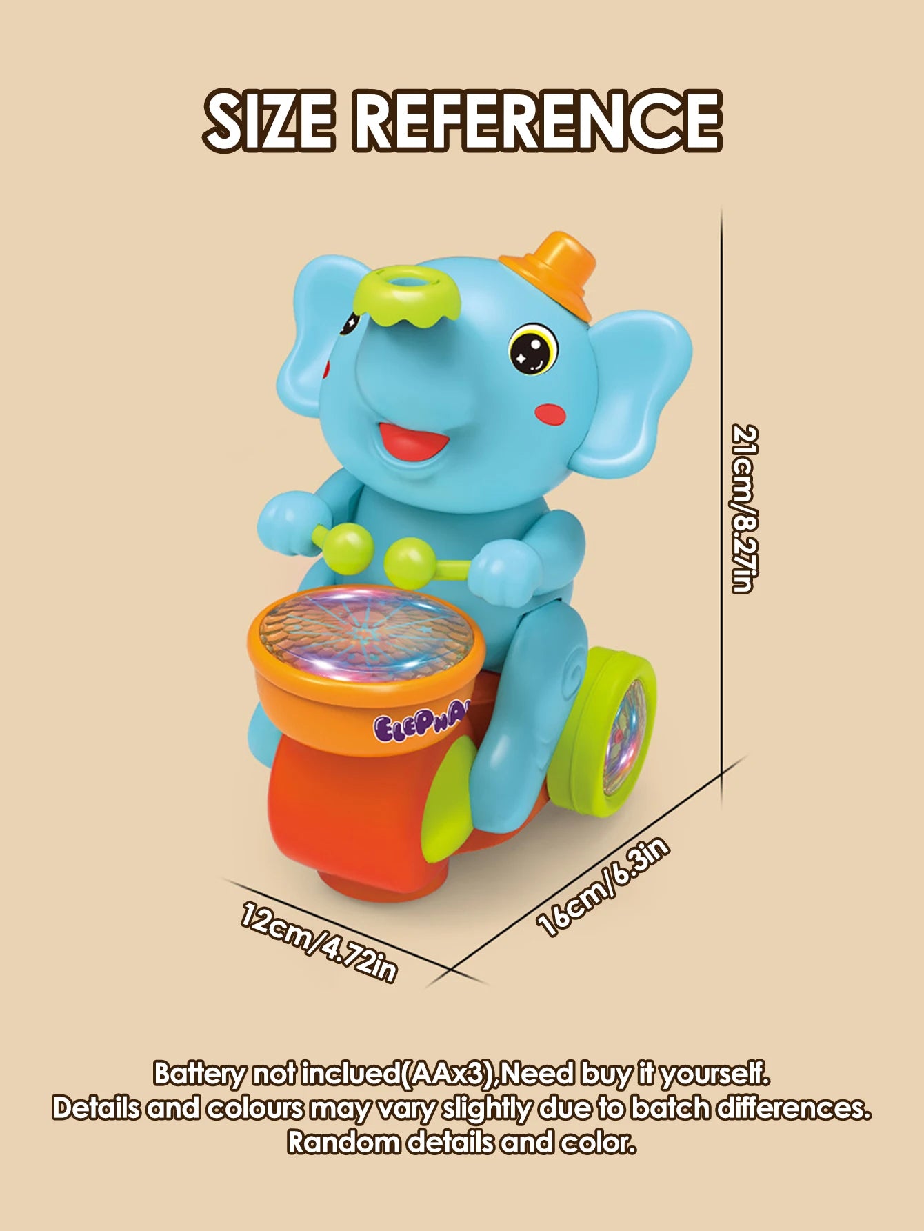 EZ 1pc funny elephant toy car,Electronic Suspended blowing ball pet toys with sound light for boys girls Christmas gift