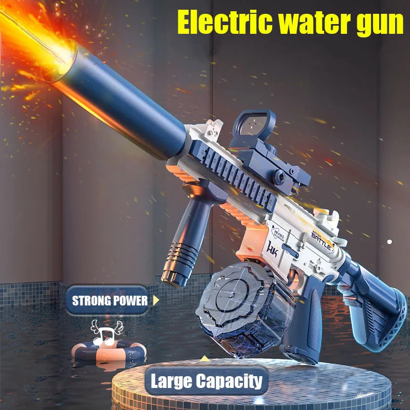 EZ New Uzi Water Gun Electric Pistol Shooting Game Toys Cannon Summer Outdoor Waters Fights Beach Children's Toy Boys Gifts