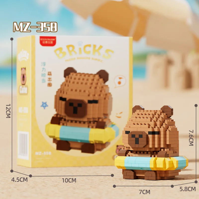EZ Cute doll Kapi Capybara Bala creative building blocks Capybara ornaments children's educational toys