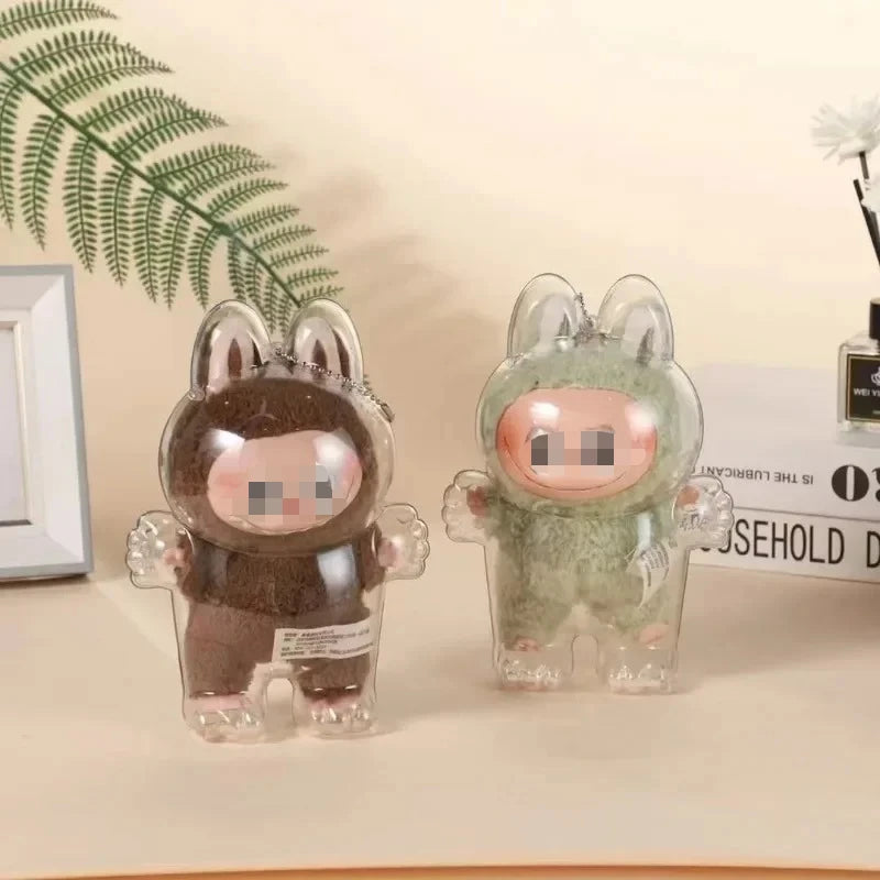 EZ Transparent Protective Cover for Labubu Monster Toy Elf Doll Cover Storage Box Cute Elf Plushie Display Cover for Party Dolls