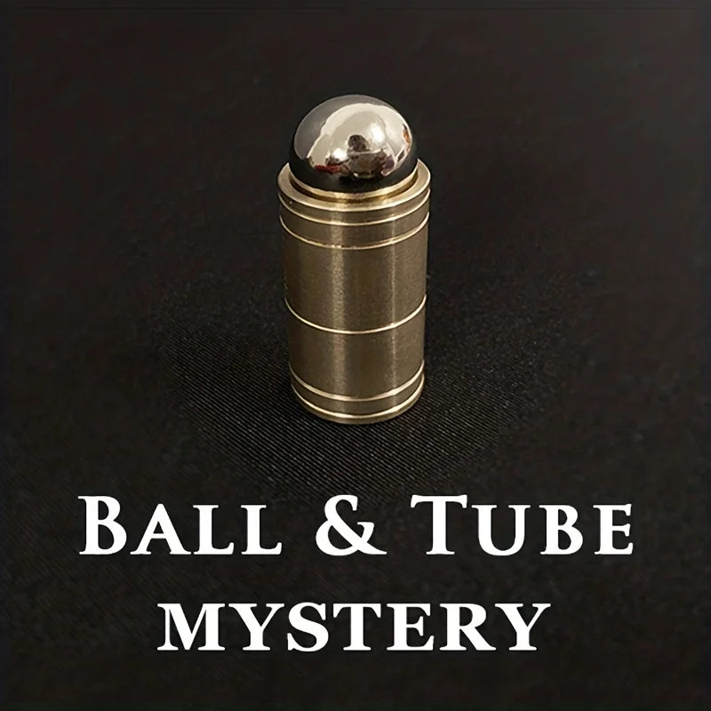 EZ Ball & Tube Mystery (Brass) Close up Magic Tricks Illusions Gimmick Fun Magic Balls Rises Falls Stage Magic Magician Toys