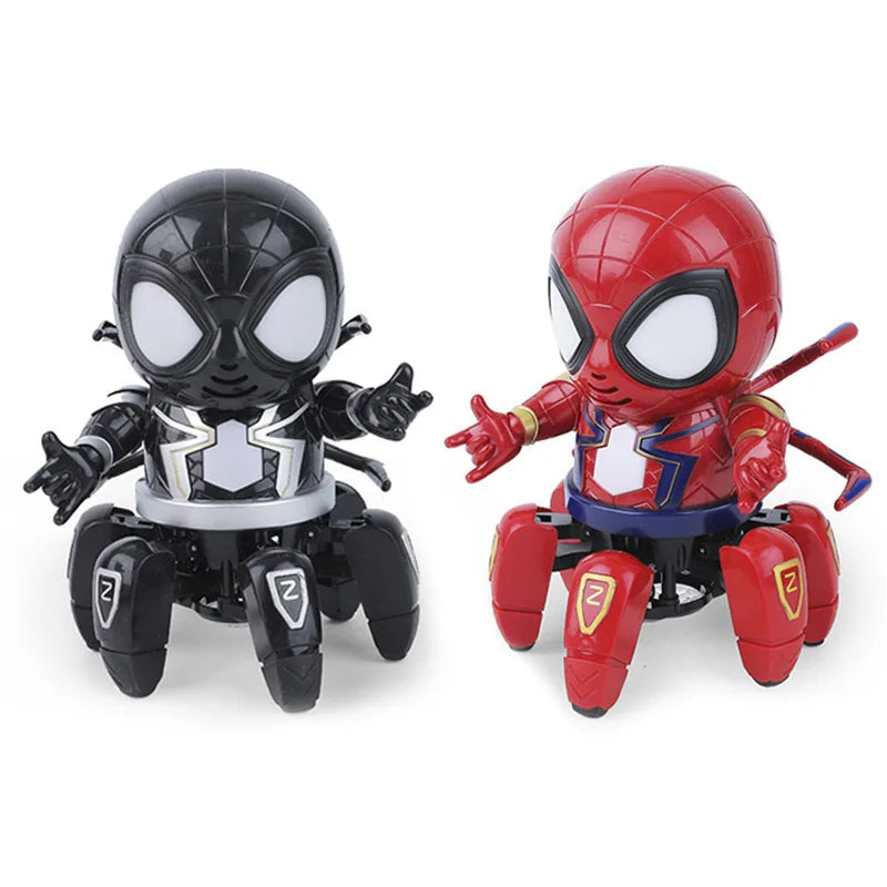 EZ Marvel The Amazing Spider Man Dancing Robot Musical Light Electric Toy Doll Spiderman Action Figure Children Funny Birthday Gift