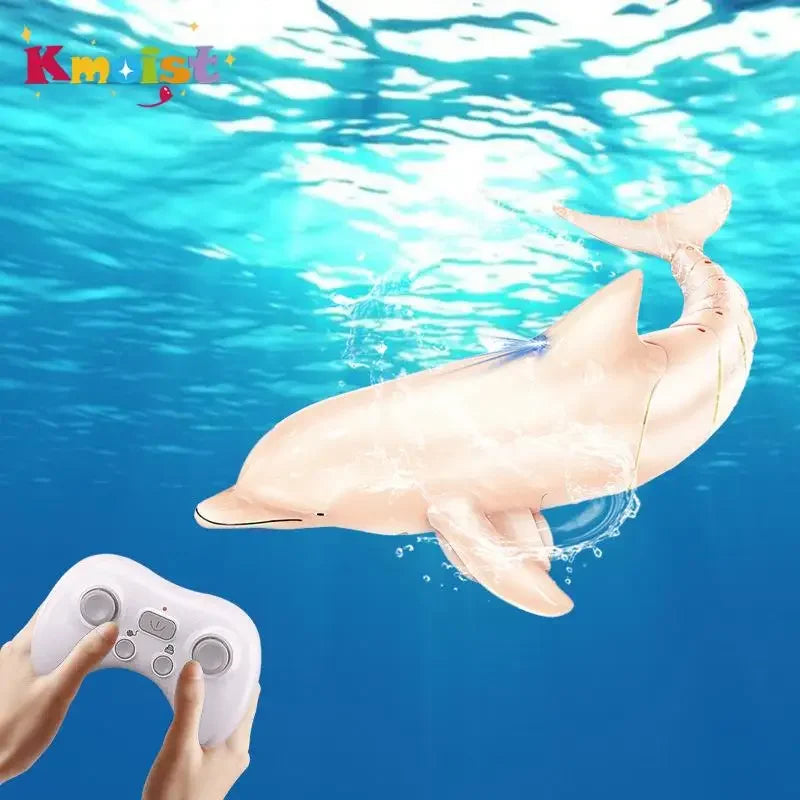 EZ Rc Dolphin Fish Toy Light RC Boat Electric Waterproof 2.4G Remote Control Swimming Animal Toys for Boys Kids Birthday Xmas Gifts
